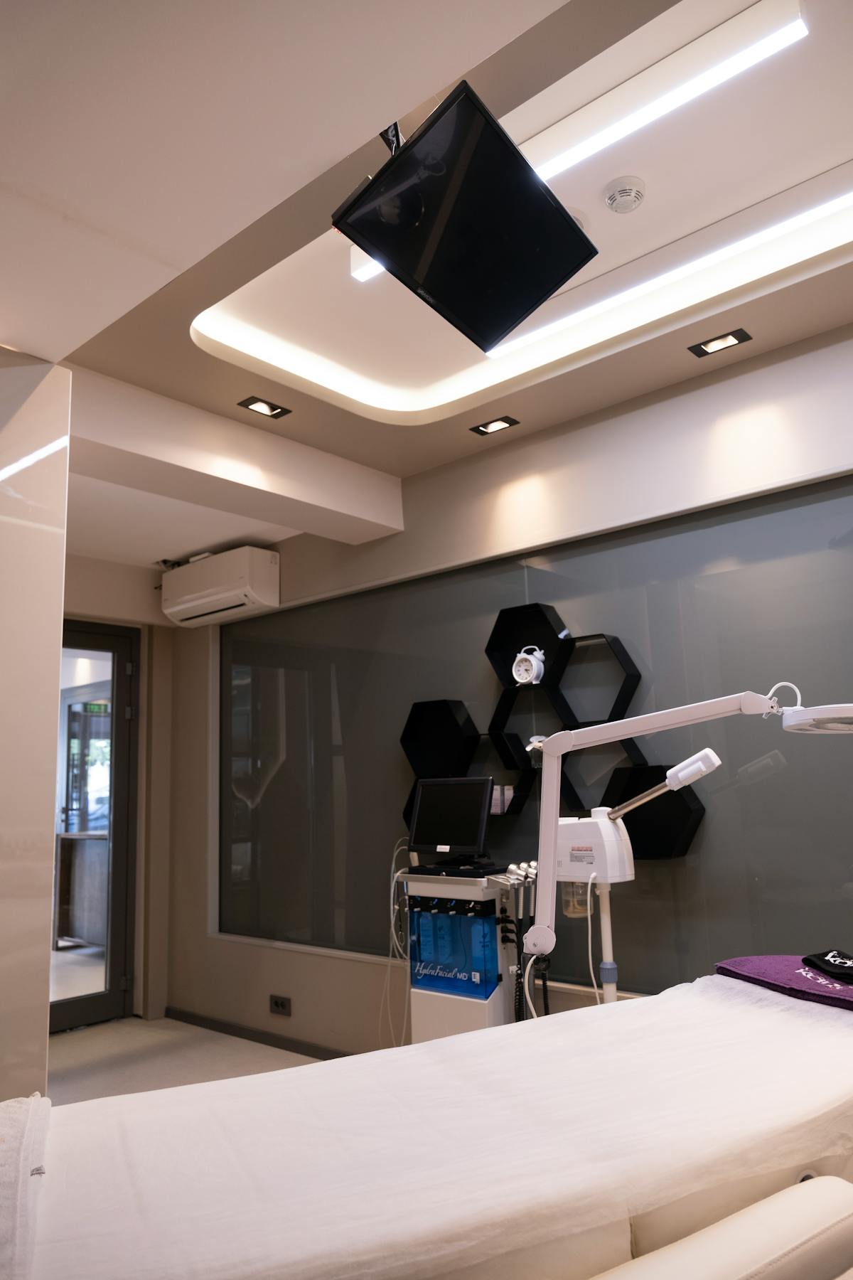 Modern hospital treatment room with medical equipment